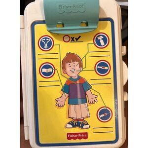 Vintage Fisher Price Doctor Medical Kit with Clipboard 1997 Full‎ Of Instruments